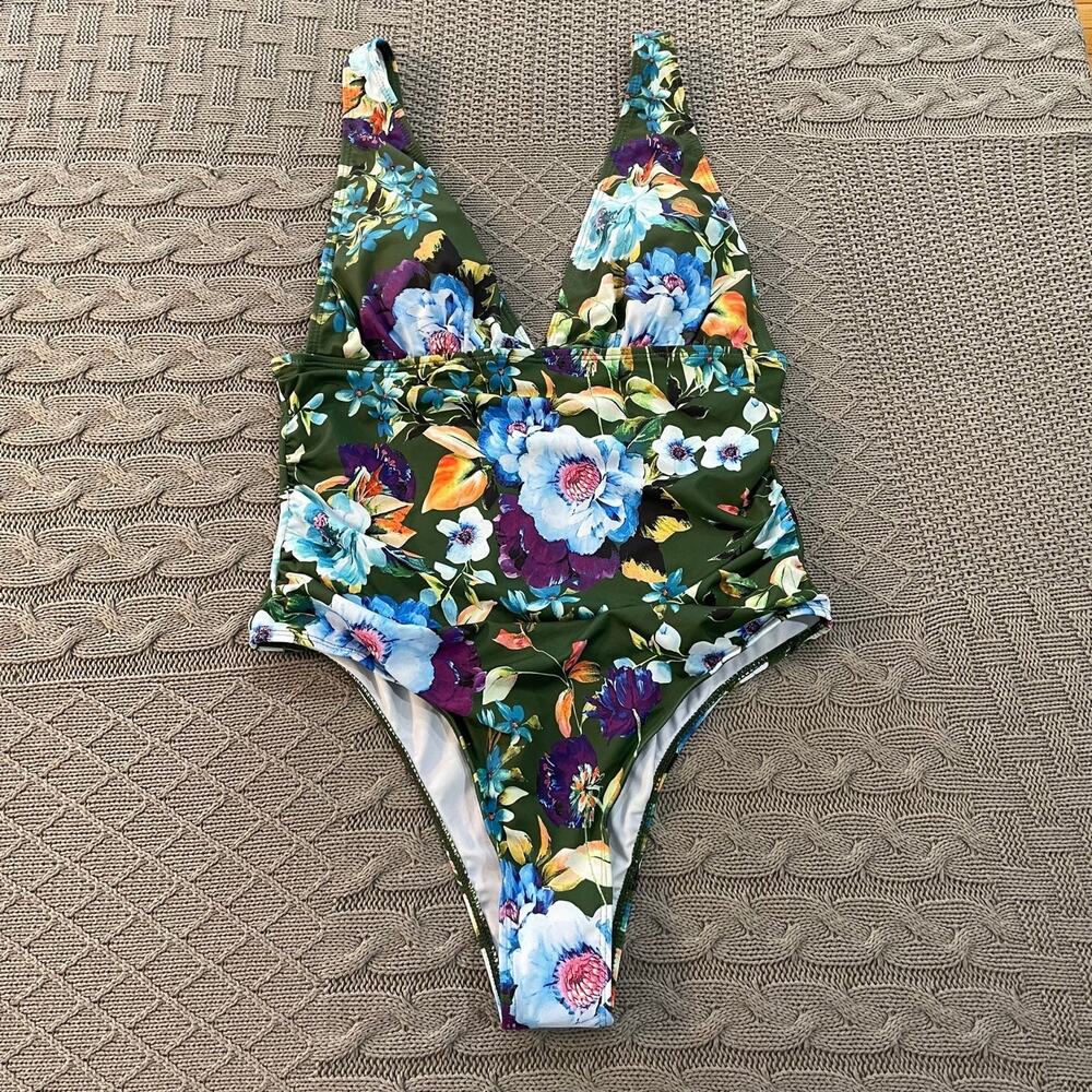 NWT Shein Floral One Piece Swimsuit ~ XL